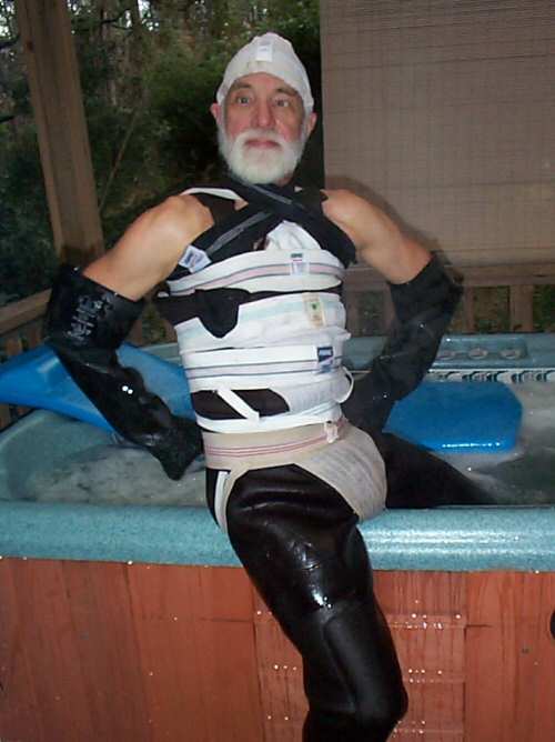 Jockstrap Cladding of Wet Waders