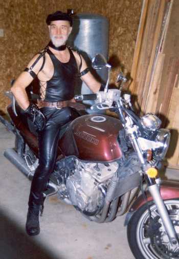 Garaged and Harnessed Biker