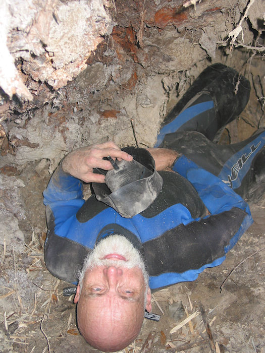 Caver Harold on a rest break