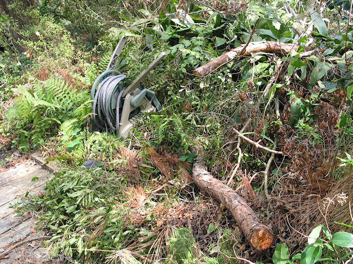 Fazzio Falls under debris wraps
